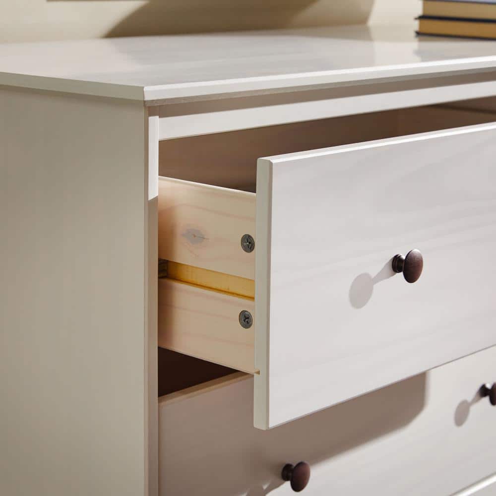 Classic Mid-Century Modern Caramel 6-Drawer 57 in. Solid Wood Dresser - thumbnail 7