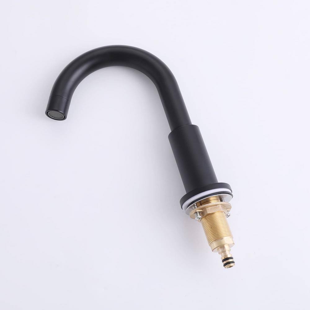 Matte Black Brass 8-Inch Widespread Bathroom Faucet with Cross Handles