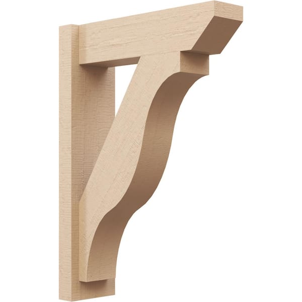 Ekena Millwork 6 in. x 28 in. x 20 in. Funston Slat Rough Cedar Woodgrain Timberthane Polyurethane Outlooker, Primed Tan