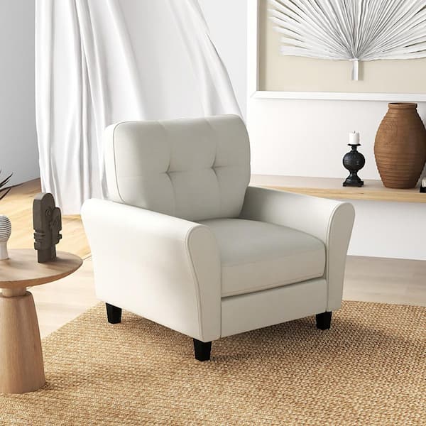 JAYDEN CREATION William Modern Ivory 35 in. Wide Boucle