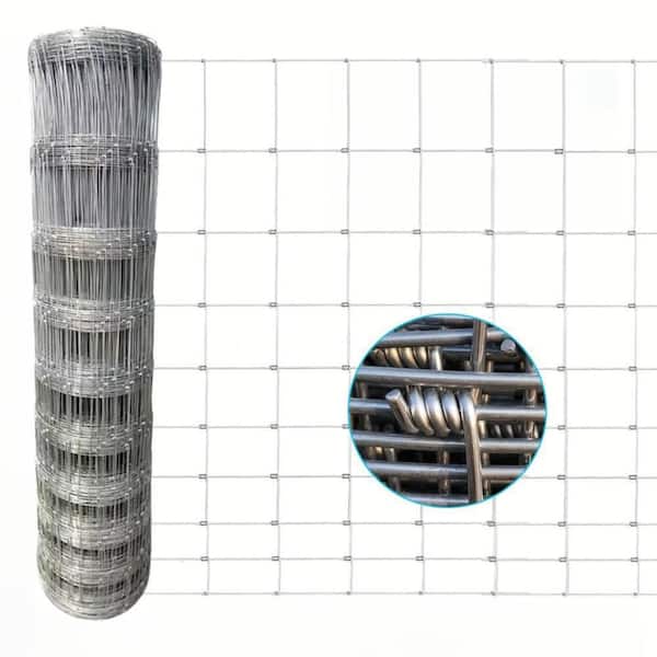 48 in. x 164 ft. Reinforced Hot-Dip Galvanized Farm Wire mesh for Cattle Fence, Farm Animal Yard