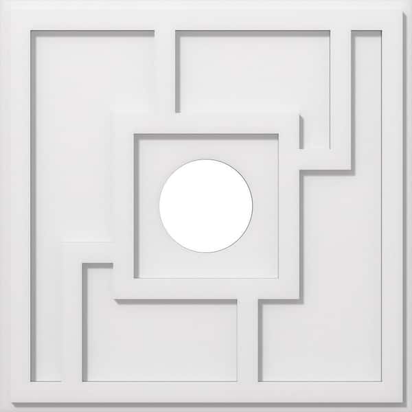 Ekena Millwork 1 in. P X 7-1/2 in. C X 22 in. OD X 5 in. ID Knox Architectural Grade PVC Contemporary Ceiling Medallion