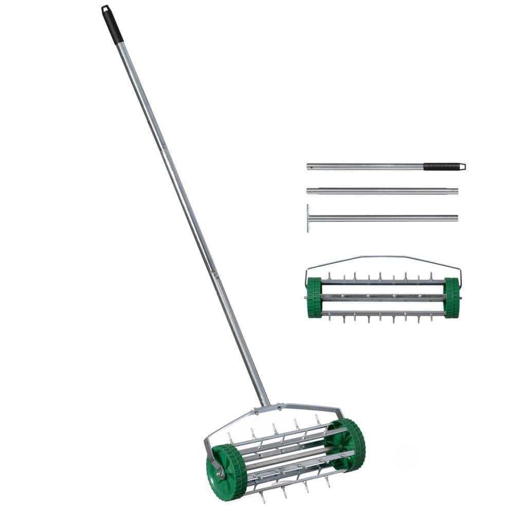 Gardenised Rolling Spike Lawn Aerator with Sturdy Steel Handle and ...