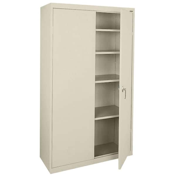 Sandusky Value Line Series 3-Shelf 24-Gauge Garage Freestanding Storage Cabinet in Putty ( 36 in. W x 72 in. H x 18 in. D )