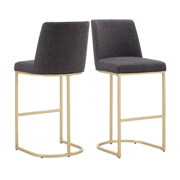HomeSullivan 29.88 in. Black Metal Bar Stool (Set Of 2)