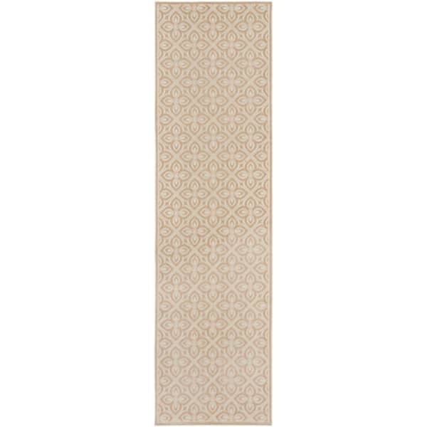 Washable Charm Beige Ivory 2 ft. x 6 ft. All-over design Contemporary Runner Area Rug