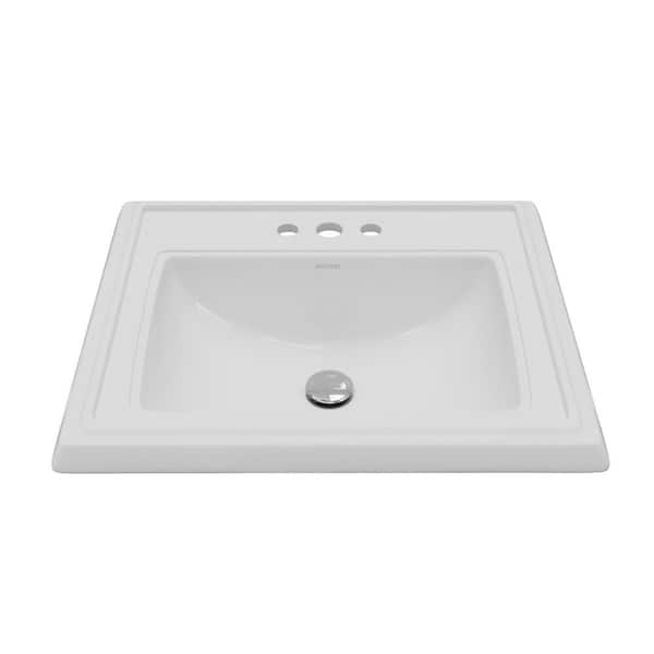 Valera 23 in. x 18-1/4 in. Rectangular Drop-In Vitreous China Bathroom Sink in White