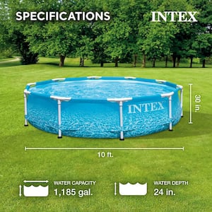 10 ft. x 30 in. Above Ground Steel Metal Frame Beachside Swimming Pool