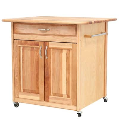 Catskill Craftsmen Natural Kitchen Cart With Butcher Block Top 51533