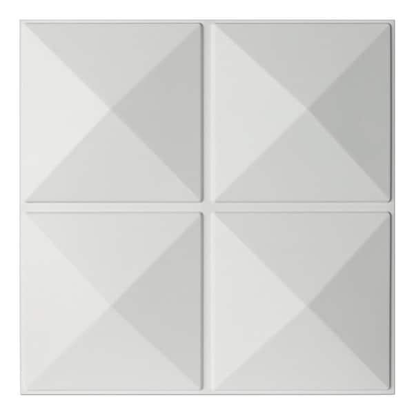Art3d 19.7 in. x 19.7 in. x 1 in. White PVC 3D Wall Panels Decorative Wall Design (12-Pieces)