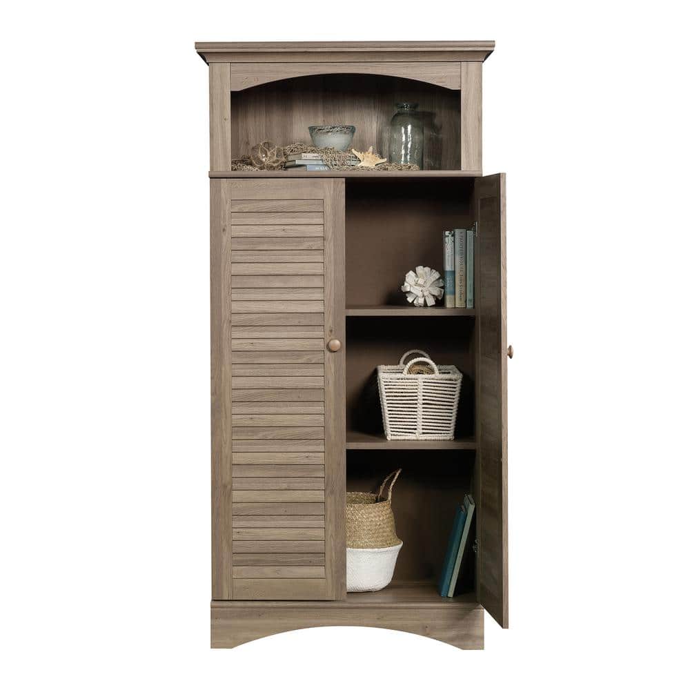 White Two-Tier Storage Unit with Natural Baskets