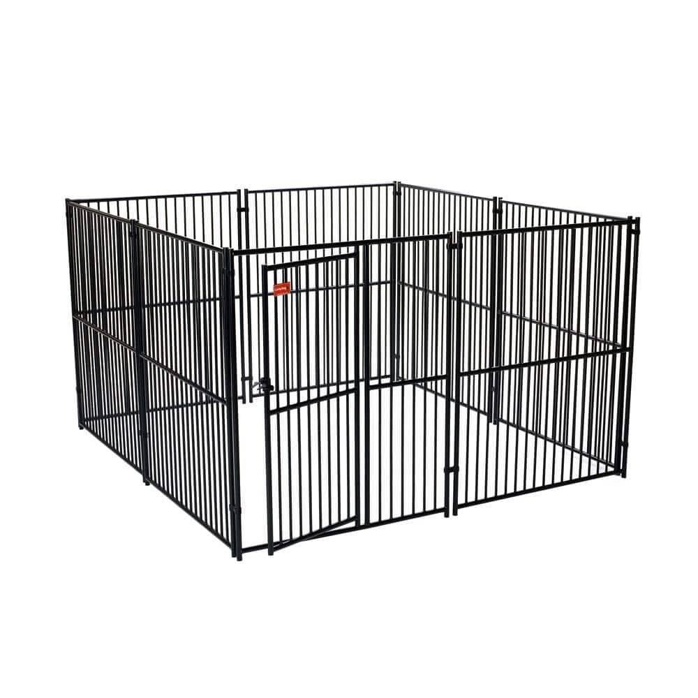 Lucky Dog Euro Style H x 10 W x 10 L Black Metal Kennel