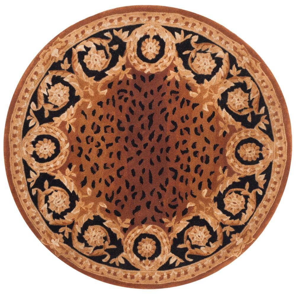 Safavieh Naples Black/Gold 4 ft. x 4 ft. Round Area Rug-NA712A-4R - The