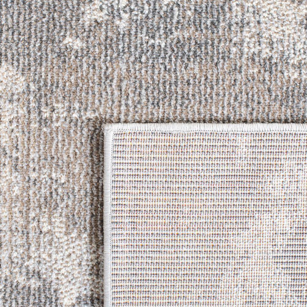 Beige and Grey Abstract 3' x 5' Synthetic Area Rug