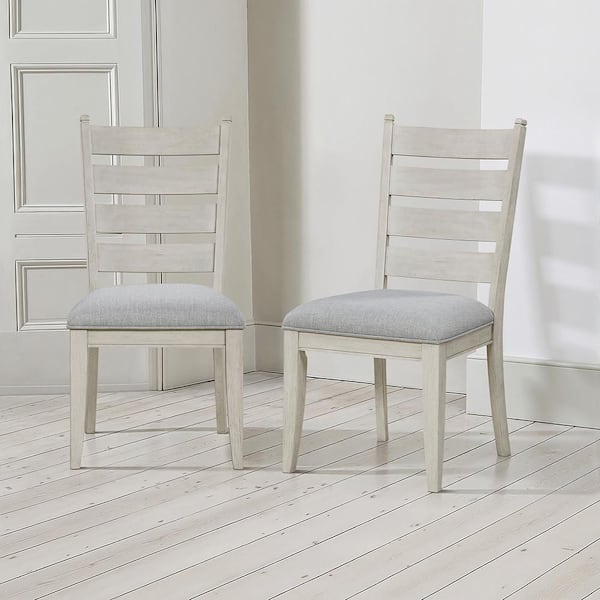 Maude Gray Textured Fabric Upholstered Dining Side Chair (Set of 2)