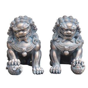 24.5 in. Tall Chinese Fu Dog Lion Garden Statues (Set of 2)