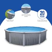 Martinique 18 ft. Round x 52 in. Deep Metal Wall Above Ground Pool Package with 7 in. Top Rail