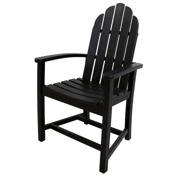 POLYWOOD Classic Black Adirondack All-Weather Plastic Outdoor Dining Chair