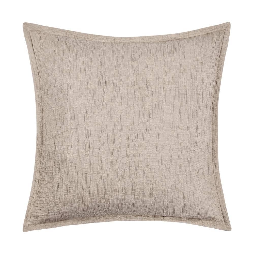 Seacove Sand Solid Cotton Euro Sham 26 in. L x 26 in. W