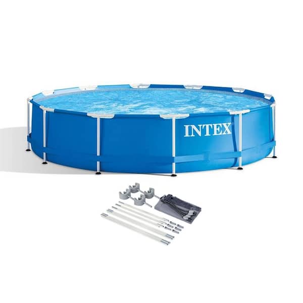Intex 12 ft. x 30 in. Above Ground Swimming Pool and Protective Canopy (No Pump)