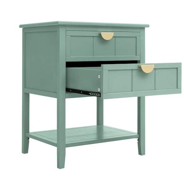 22.05 in. W x 15.75 in. D x 28.55 in. H Bathroom Light Green Linen Cabinet