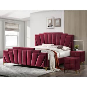 Cedarbrook 3-Piece Red with Care Kit Metal Queen Bedroom Set