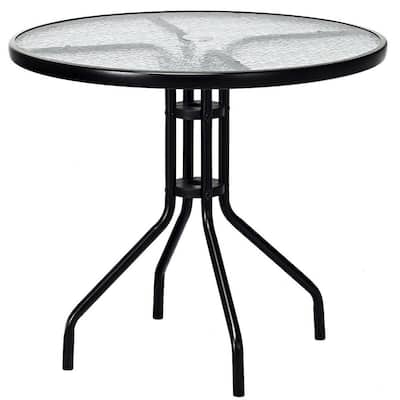 Round Glass Patio Tables, 48 Inch Round Glass Patio Table With Umbrella Hole