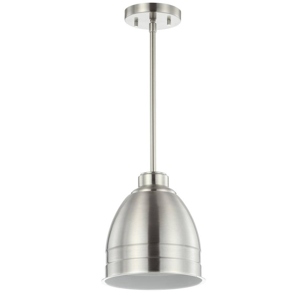 Adjustable Nickel Pendant Light with Metal Shade