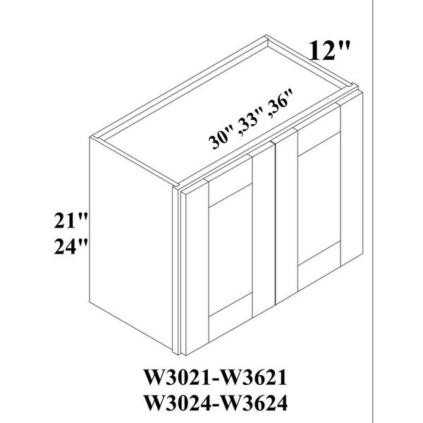 Bremen Cabinetry Bremen 36 in. W x 24 in. D x 21 in. H Gray Plywood Assembled Wall Fridge Kitchen Cabinet with Soft-Close