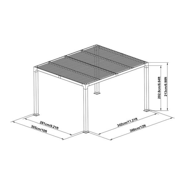 Sunjoy SummerCove 12 ft. x 10 ft. Brandon Steel Pergola