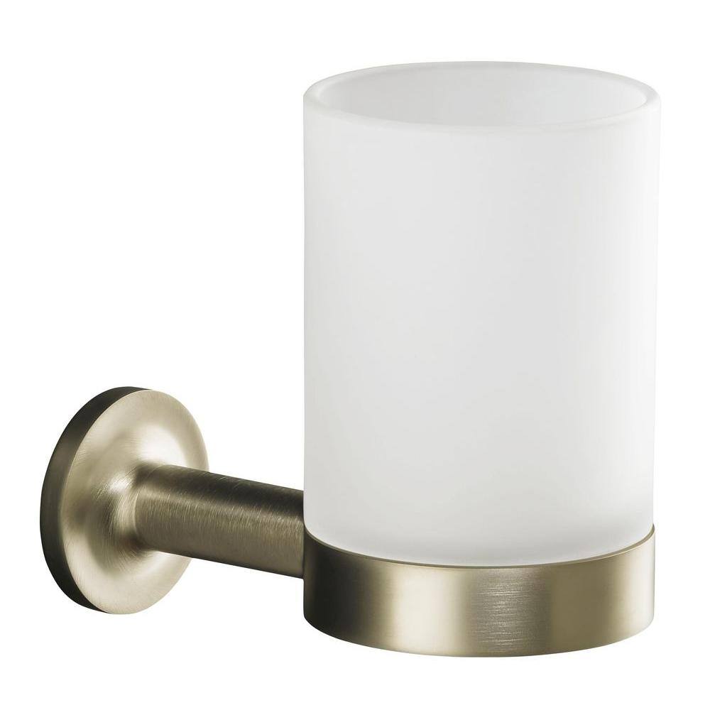 Have A Question About KOHLER Purist Tumbler And Holder In Vibrant   Vibrant Brushed Nickel Kohler Toothbrush Holders K 14447 Bn 64 1000 