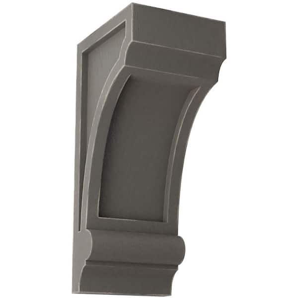 Ekena Millwork 3-1/4 in. x 8 in. x 4 in. Reclaimed Grey Diane Recessed Wood Vintage Decor Corbel