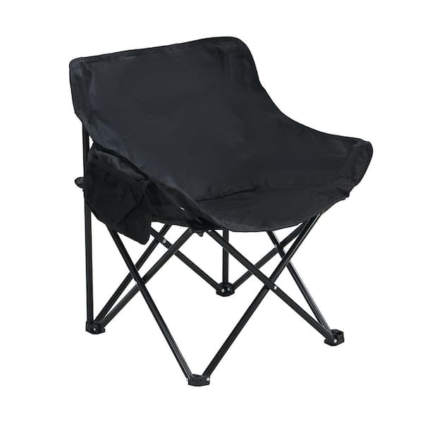 2PCS Black Polyester Outdoor Camping Chair