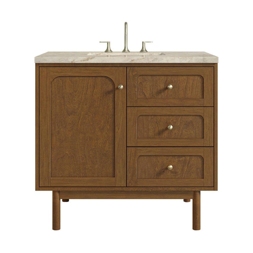 Laurent 36.0 in. Single Bath Vanity in Honey Oak with Tajnar Eclos Zero Silica Top price history on PriceWatchPro