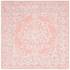 SAFAVIEH Micro-Loop Pink/Ivory Doormat 3 ft. x 3 ft. Floral Border ...