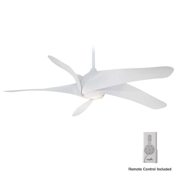 MINKA-AIRE Artemis XL5 62 in. Integrated LED Indoor White Ceiling Fan with Light with Remote Control