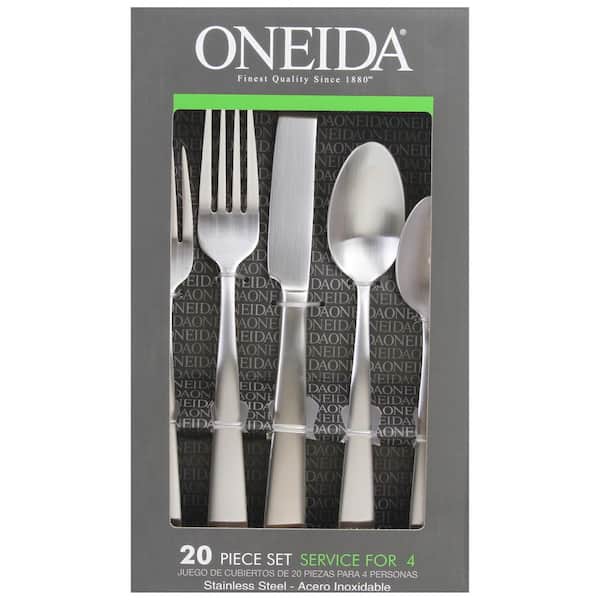 Oneida Nocha 20-Piece Brushed Stainless Steel Flatware Set