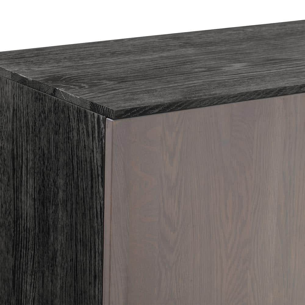 Turin Solid Oak Sideboard with Copper Accents and Spacious Cabinets