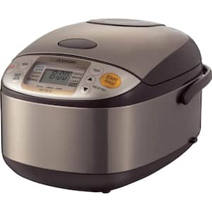 Micom 5-Cup Brown Stainless Rice Cooker with Built-In Timer