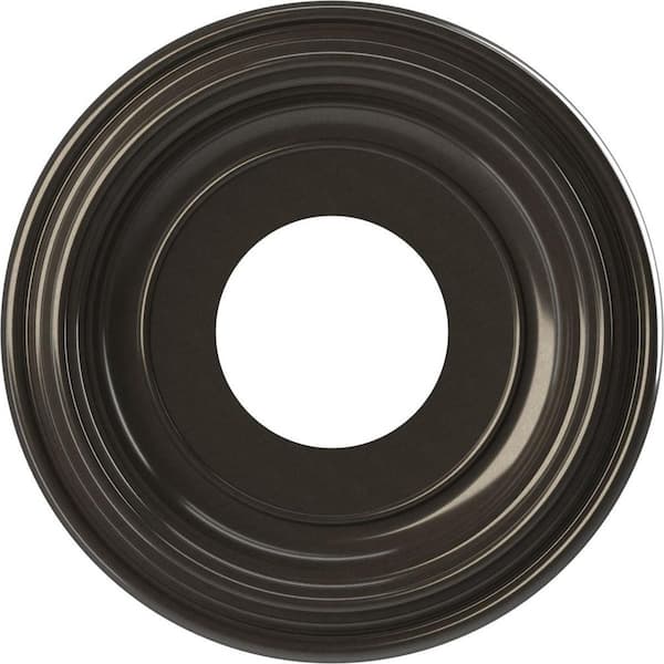 Traditional 10 in. O.D. x 3-1/2 in. I.D. x 1-1/8 in. P Thermoformed PVC Ceiling Medallion Metallic Charcoal