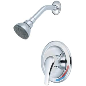 Elite 1-Handle Wall Mount Shower Faucet Trim Kit in Polished Chrome (Valve not Included)
