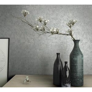 Kumano Collection Blue Textured Plaster Matte Finish Non-Pasted Vinyl on Non-Woven Wallpaper Roll