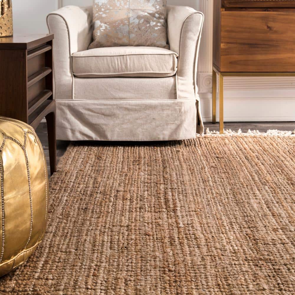 Handmade Natural Jute Tasseled Area Rug 12' x 15'