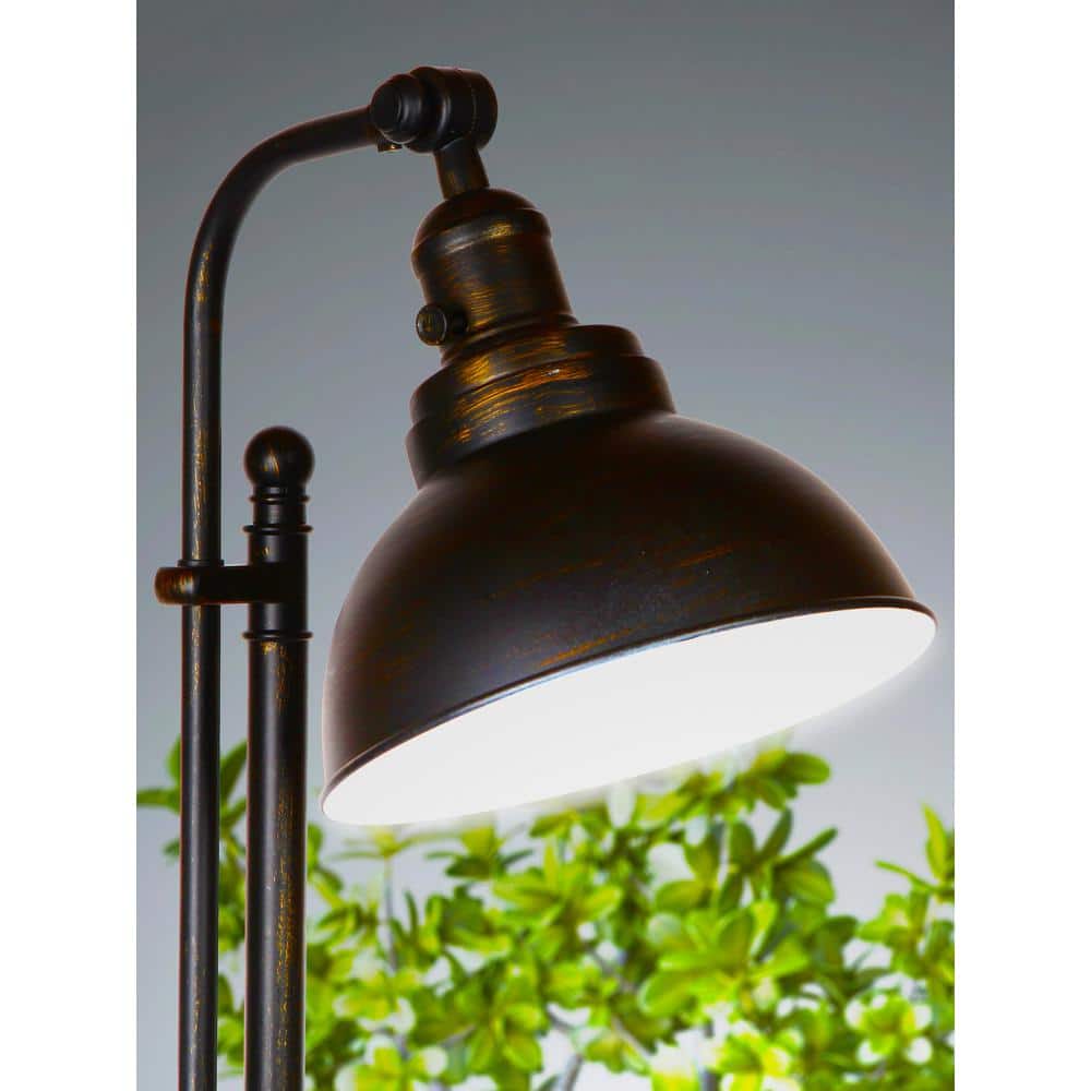 Bronze Adjustable Industrial LED Floor Lamp with Alexa Compatibility