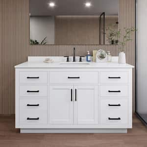 Beckett TK 60 in. W x 22 in. D x 35 in. H Single Bath Vanity in White with White Quartz Top