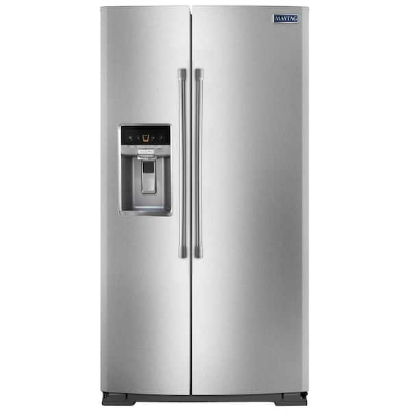 Maytag 20.6 cu. ft. Side by Side Refrigerator in Monochromatic Stainless Steel, Counter Depth