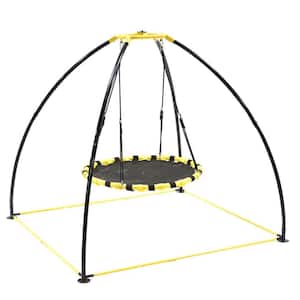 Backyard 360-Degree Adjustable Height UFO Swing Set, Yellow