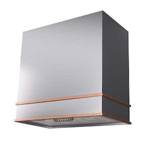 30 in. 600 CFM Ducted Wall Mount Range Hood with Push Control, LEDs and Charcoal Filter, in Stainless Steel with Copper