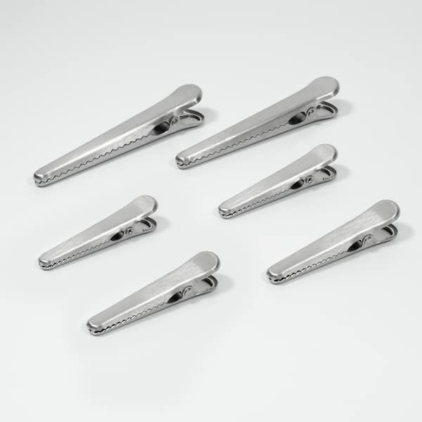 ExcelSteel Set of 6 Stainless Steel Clothespin Style Alligator Clips