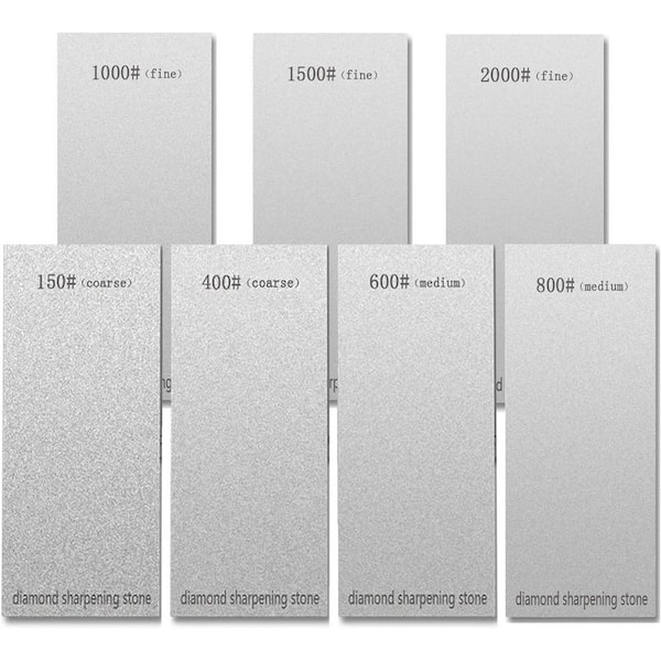 Diamond Sharpening Stone Set for Kitchen Knives Diamond Grit Honing Whetstone Sharpener 7-Piece Pack